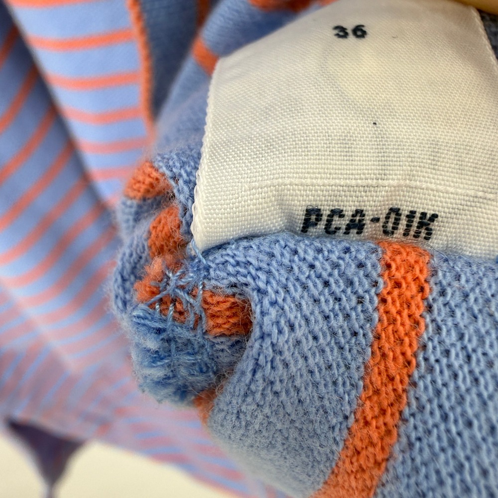 Vintage Polo Ralph Lauren Polo Shirt Mens XL Blue Orange Stripe Retro 90s Preppy - Picture 5 of 8